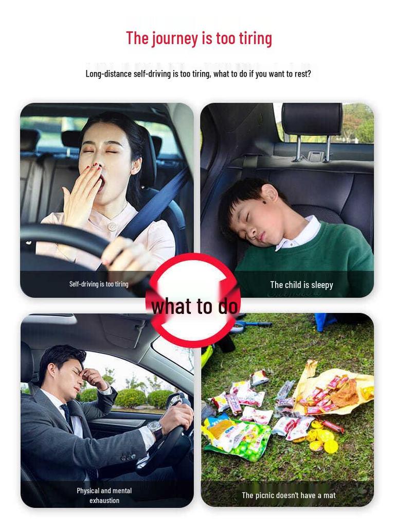 Rear Seat Car Inflatable Mattress - Foldable Travel Sleeping Pad for Car Interior