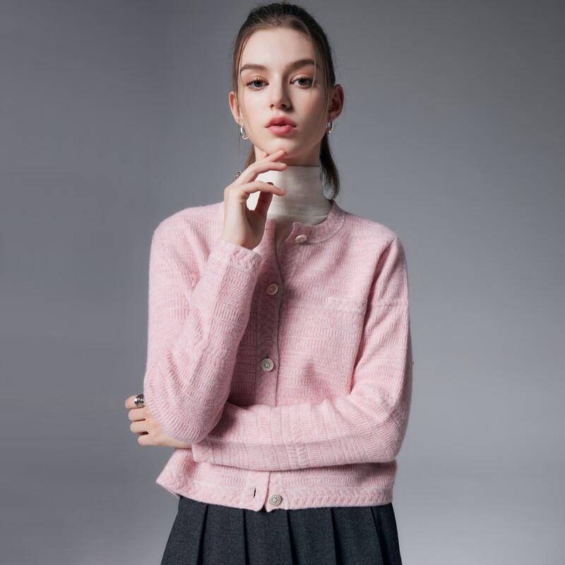 PALUOPO Women's 100% Cashmere Jacquard Cardigan