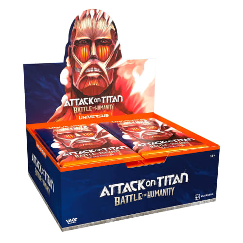 UniVersus Attack On Titan Battle for Humanity Booster Display, 24 Booster Packs (11 Cards Each), Deck Building Collectible Card Game