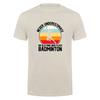 Never Underestimate An Old Unisex Who Plays Badminton T Shirt Retro Sunset Tshirts Sports Lover Gift Da844