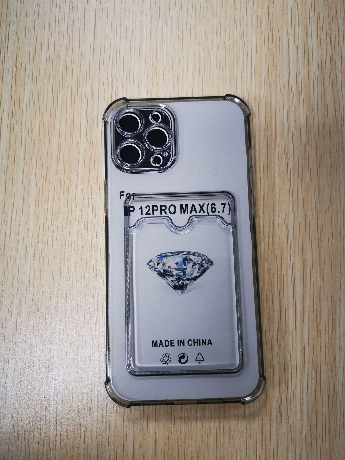 

Apple 12 11 13 14 Прозрачный чехол для телефона с отделением для карт и защитой от падений Полный комплект Мягкий держатель iPhone 12 Mini (5.4)