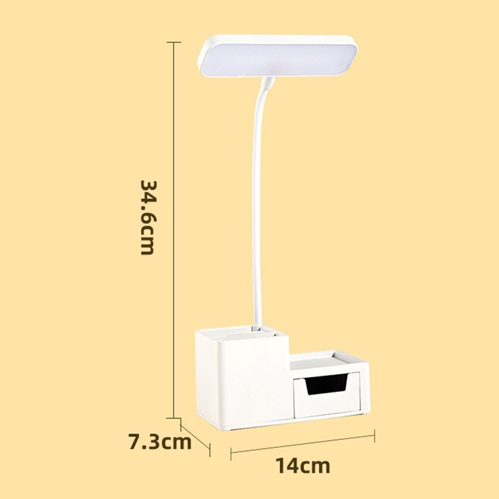 Mała lampka biurkowa LED ściemniana chroniąca oczy lampka stołowa LED z uchwytem na długopisy i telefon do sypialni biura