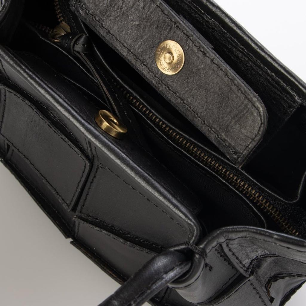 Cowhide Patchwork Flap Tote S BK [Peakspeak] 30-00-00005 Women's