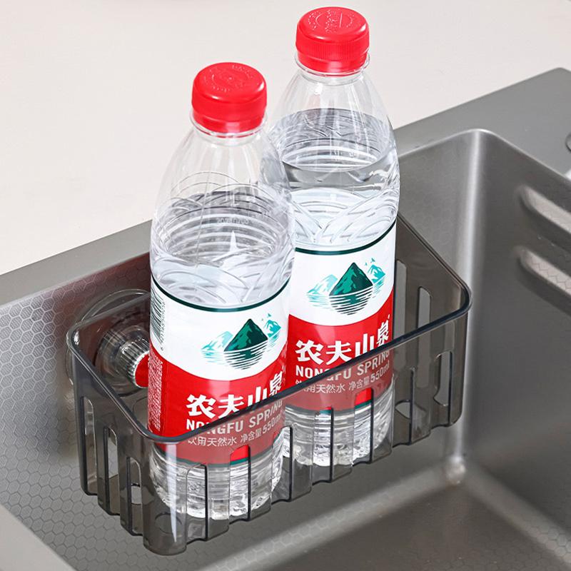 Suction Cup Sink Rack Faucet Drain Rack Multifunctional Basket Kitchen Sponge Rack Punch-free Wall Mount