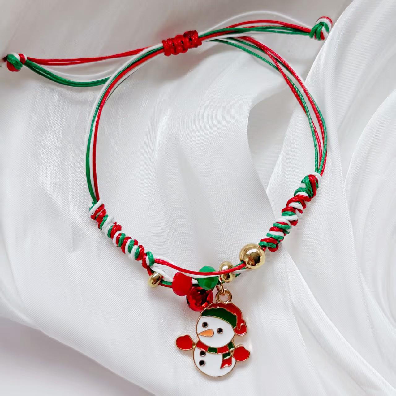 

Рождественский браслет ручной работы с Сантой и Снеговиком - Подарок для пар и друзей