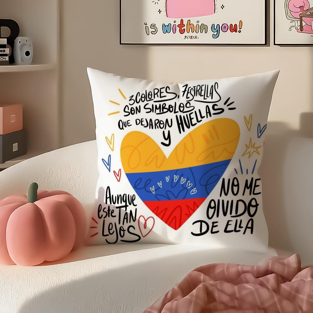 Vibrant Cultural Art VVenezuela Cushion Cover Pillowcase Short Plush Invisible Zipper Room Sofa Cushion Cover