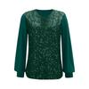 2025 European & American Women's Casual Sequin Round Neck Long Sleeve Pullover