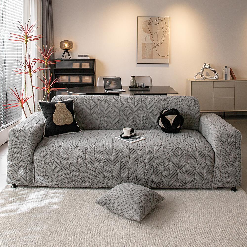 Modern and Simple Polar Fleece Sofa Cover New All Season Universal Fixed Anti Slip All Inclusive Cover