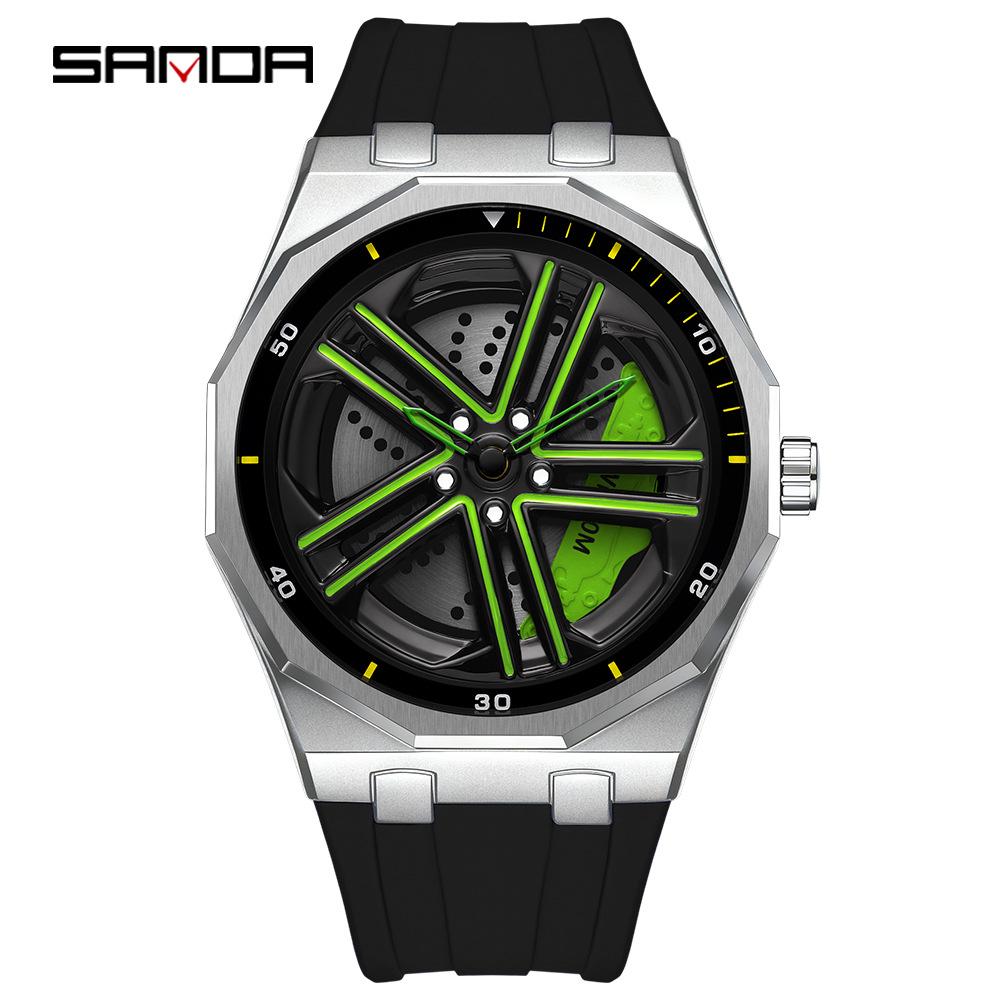 SANDA 1162 Men's Trendy Waterproof Rotating Wheel Quartz Watch