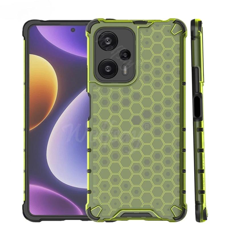 Shockproof Transparent Case For Xiaomi Poco F5 Anti-knock Honeycomb Armor Clear Back Case For Poco F5 Case Cover For Poco F5 Pro