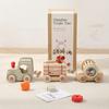 Kids Wooden Rail Train Toy Children Assembled Building Block Toy Newborns Early Educational Aid Toys Montessori Finger Fine Game