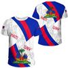 Summer New 3D Printing Caribbean Sea Haiti Flag T Shirt Men Fashion Cool Short Sleeves Women Hawaiian Y2k Tee Shirts Vintage Top