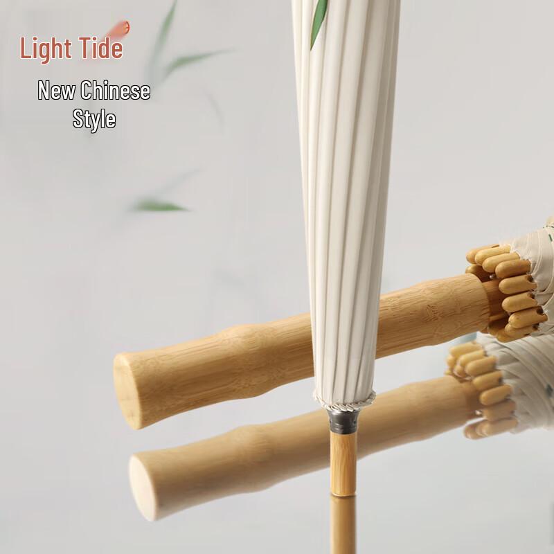 MAYDU Retro Chinese Style Long Handle Umbrella