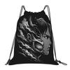 Custom Attack On Titans Drawstring Backpack Women Men Sport Gym Sackpack Foldable Manga Training Bag Sack