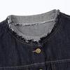Temu Women's Small Deep Blue Denim Jacket – Fragrance Style, New Spring/Autumn Casual Round Neck Top