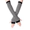Women's Striped Knit Fingerless Sun Protection Arm Sleeves