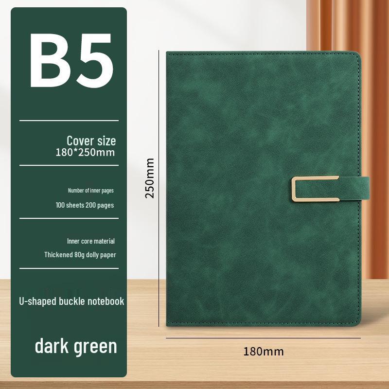Business A5 Notebook Gift Set with U-shaped Buckle Hardcover - Customizable LOGO for Students and Offices