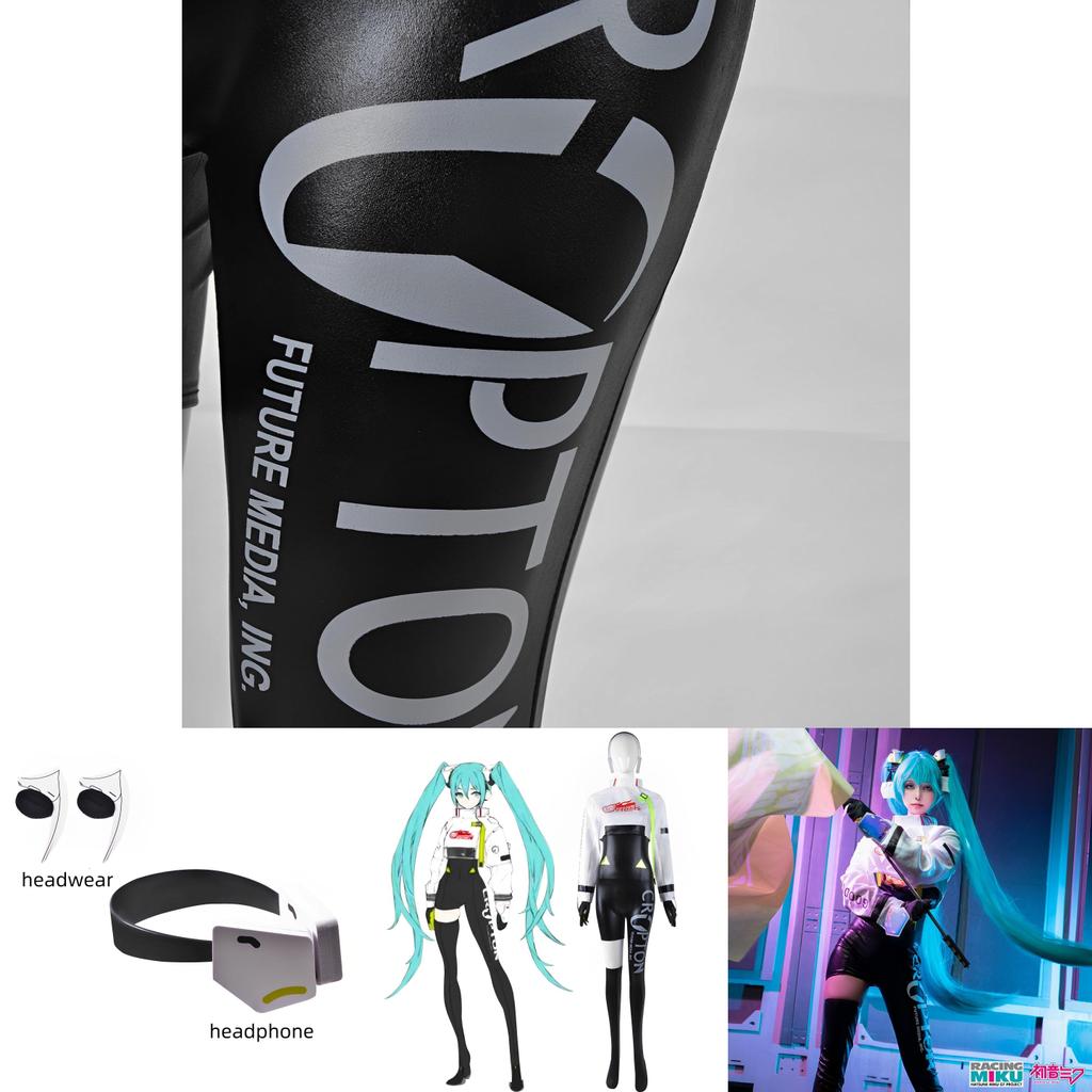 Hatsune Miku Kostium Cosplayowy Kombinezon Wyścigowy Zestaw Dla Kobiet Wysokiej Jakości Tkaniny Staranność Wykonania Autentyczny Design