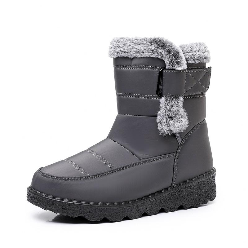 Winter new velvet thickened snow boots soft-soled non-slip cotton shoes for women's non-slip waterproof warm medium tube shoes for women