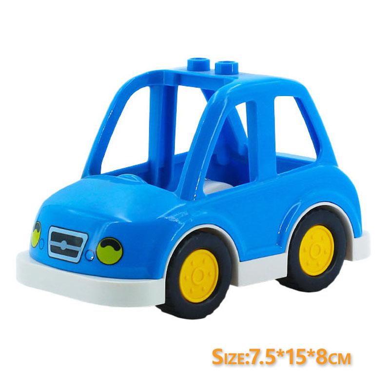 Trailer Car Motorcycle Boat Big Building Blocks Collocation Vehicle Accessory Kid DIY Toys Compatible With Duploed Set Gift