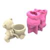 Pulling Bear Flower Pots Mold Epoxy Resin Molds Pen Holder Candle Holder Cement Planter Silicone Mould Home Decorations