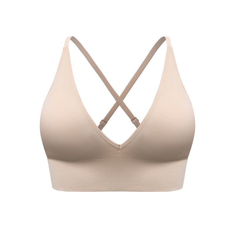 Jm1107 Color Discount Fashion Triangle Cup Bra Adjustable Shoulder Strap Bare Back Sexy Yoga Intimates Bra