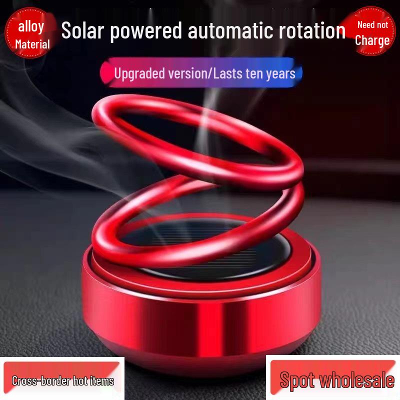 Dual-Ring Solar Car Aromatherapy Spinner Ornament