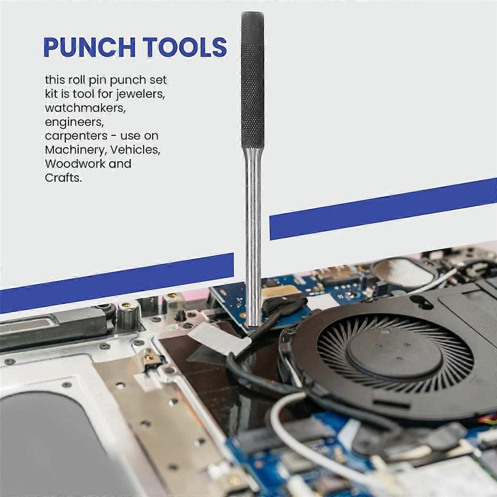 Roll Pin Punch Set with Storage Pouch,Smithing Punch Removing Repair Tools,with Bench Block Pin Punc