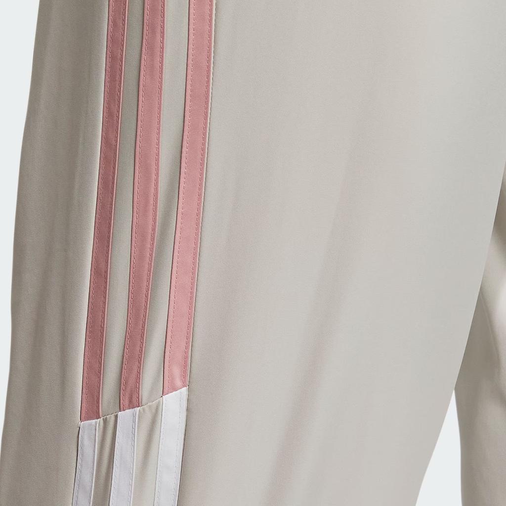 Adidas Originals Trefoil Tape Woven Pants with Color-Block Tapered Legs Women Bottoms Clear-Brown IN1041