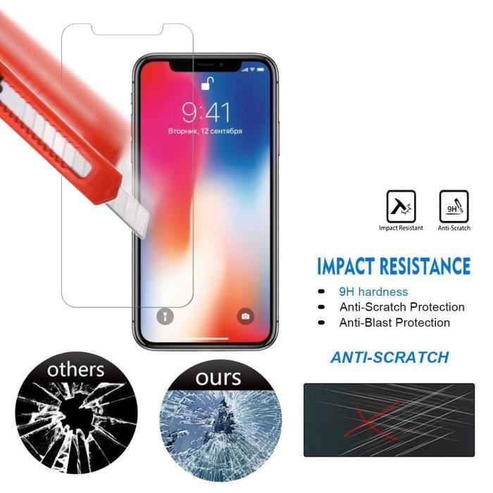 Verre Trempé iPhone XR, 2.5D Film Protection Ecran, Vitre HD de dureté 9H Screen Protector pour Apple iPhone XR 6.1" Transparent