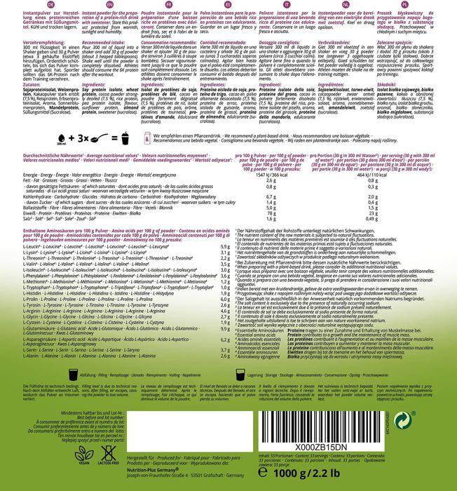 Nutri+ shape &amp; shake 6k protein - poudre de protéines végétaliennes - chocolat et cacahuète - proteines - 1000g