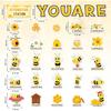 Bee Motivational Bulletin Board Decorations Positive Affirmation Posters Summer Sunflower Bee Hive Cutouts for Back to School Classroom Wall Decor