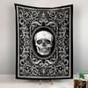 Dark Skull Print Tapestry Wall Hanging, Gothic Decoration, Wall Decor for Bedroom Living Room Dorm