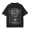 Guns N Roses Paradise Label T Shirts Hip Hop Washed 100% Cotton Harajuku T-Shirts for Men Women Tops Streetwear Summer Tops Tees