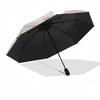 Chibi Girl Automatic Opening/Closing Umbrella with Cute Print Portable 3 Fold Design,8 Bone Iron Frame Outdoor Umbrella for Fans,Travele