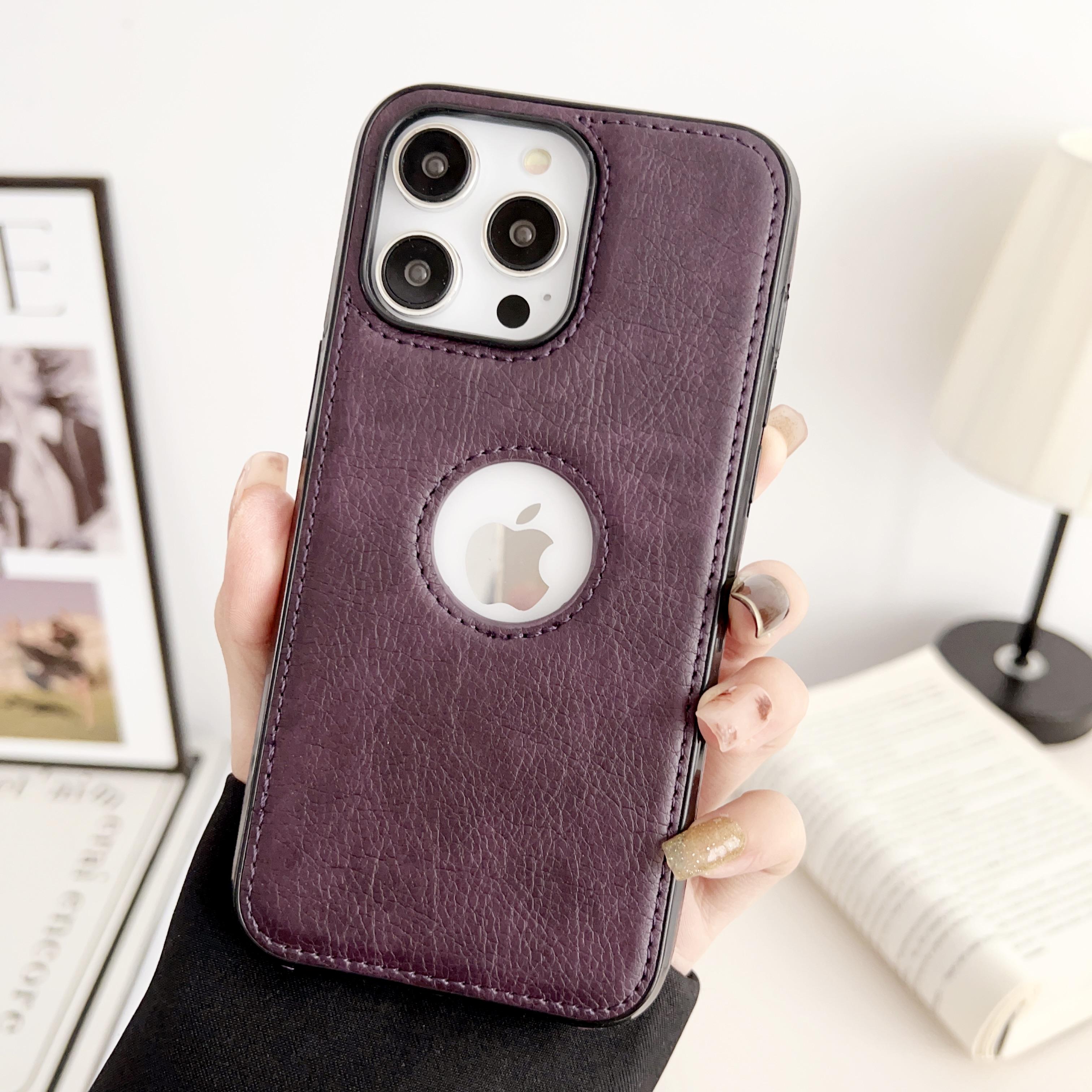 

Тонкий кожаный чехол для телефона в деловом стиле для iPhone 15 14Plus 13 12 11 Pro Max XSMAX для Samsung S24 S23 S22 Ultra Plus, противоударный бампер, мягкая задняя крышка iPhone 12 Mini фиолетовый