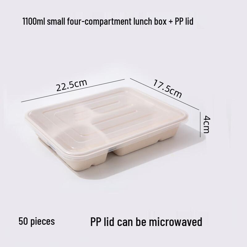 Eco-Friendly Partitioned Paper Pulp Disposable Meal Containers
