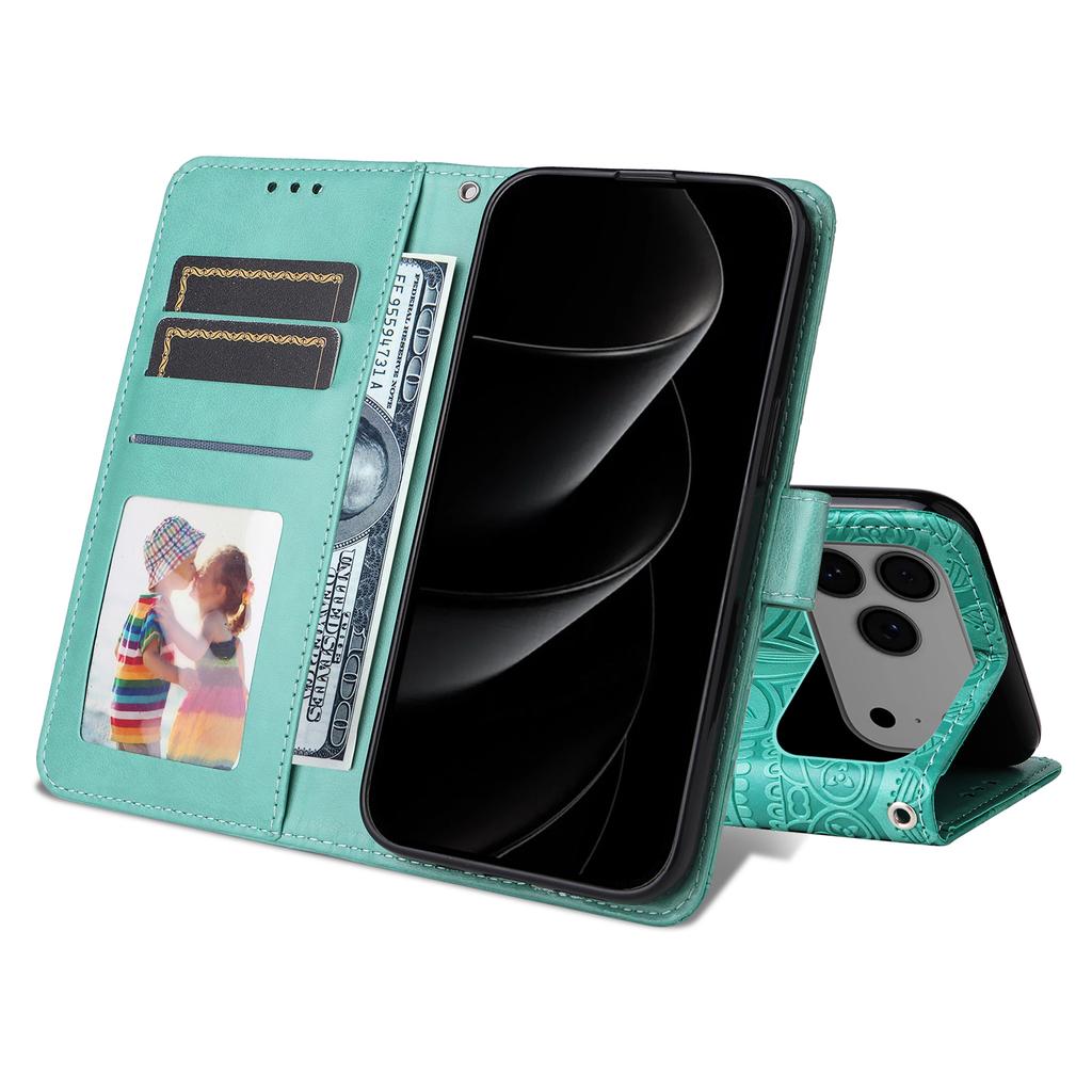 For iPhone 17 Pro Max Case Sunflower Imprint Leather Wallet Phone Cover