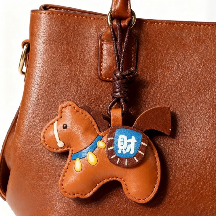 Versatile Lucky Horse Keychain For Car Home Or Office Use High Quality Soft PU Material Bag Pendant Car Decoration