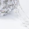 0.5M 1M PVD Plated Stainless Steel Chain Crystal Flowers Shape ABS Pearl Beaded Chains for Women DIY Handmade Necklaces Bracelet