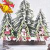 Santa Claus Wooden Elderly Pendant Snowman Christmas Tree Pendant Vintage   Home