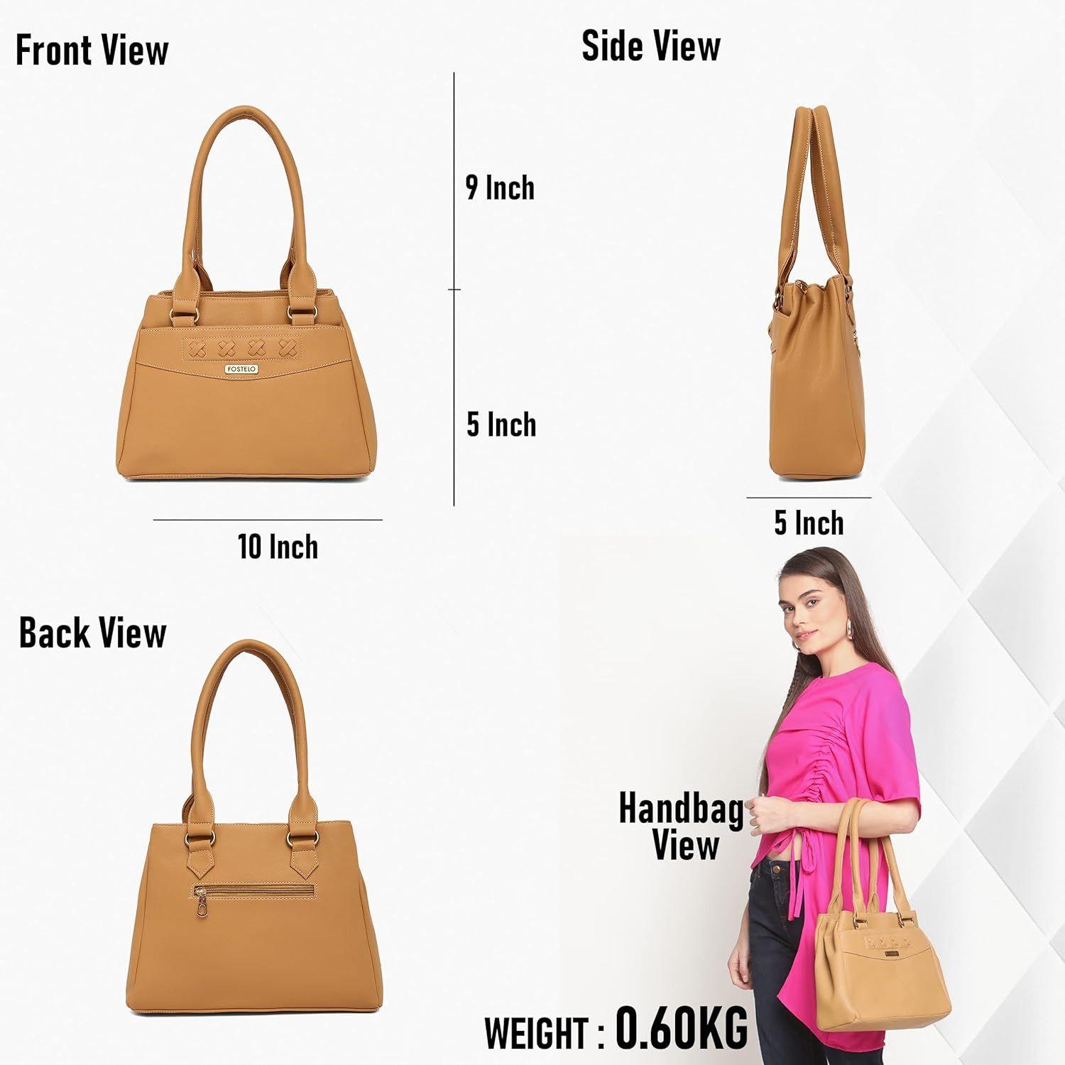 Женская сумка из искусственной кожи со стороны океана (большой) 10 x 9 x 5 in коричневый — фото 8