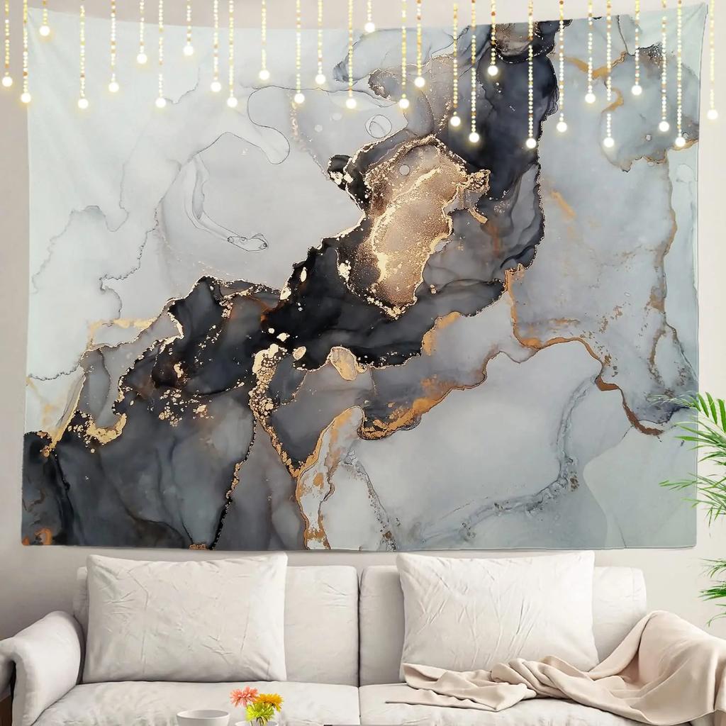 Marble Print TapestryRetro Style Paintbrush Colors Ink Marbling Watercolor ArtWall Hanging for Bedroom Living Room Dorm Decor