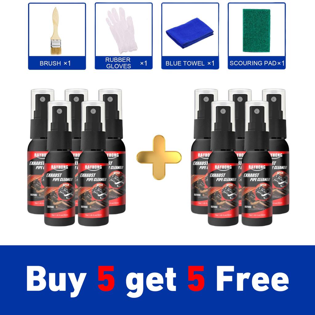 RAYHONG 30/120ml Car Exhaust Pipe Cleaner Kit Metal Multi-Purpose Pipe Derusting Spray Rust Remover Car Motorcycle Maintenance