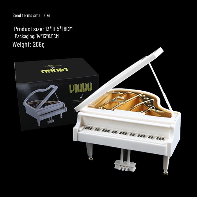 White Ballet Dancing Girl Grand Piano Music Box - Cute Birthday Ornament