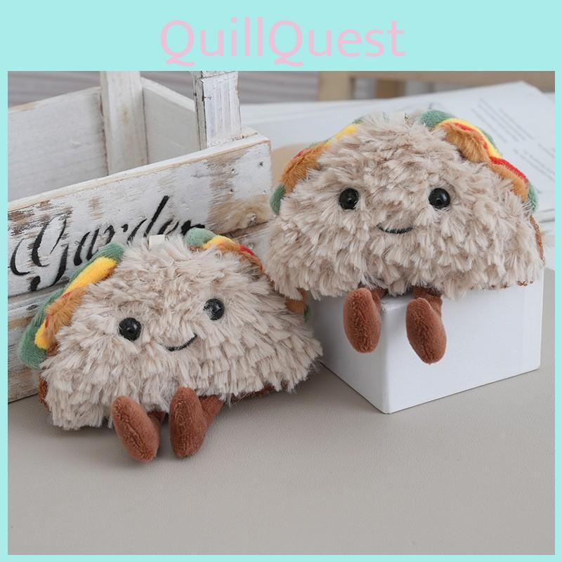 Cute Realistic Sandwich Plush Keychain Toy With Pp Cotton Filling For Gift Kids
