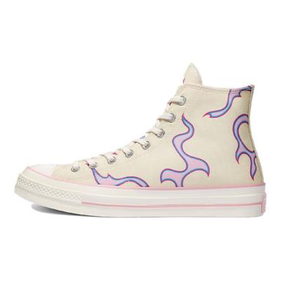 Golf Le Fleur X 1970s Chuck Taylor All Star "Flames" Trendy Versatile High-Top Espadrilles Unisex Flame Purple