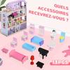 Deluxe Wooden Kids Doll House with 13 Piece Furnitures Cottage Children Girls Dollhouse Entertainment Imagination Toy Game