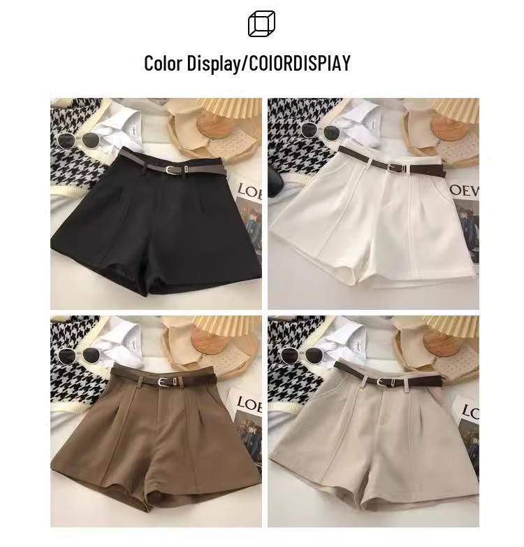 Women's High-Waist A-Line Wide-Leg Retro Shorts - Spring 2025 Korean & Hong Kong Style