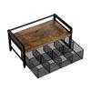 Sturdy Iron Frame Wood Drawer Tea Storage Unit With Multiple Sections For Categorizing And Saving Space In Small Homes